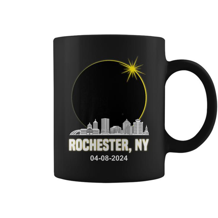 Solar Eclipse 2024 Rochester Skyline New York Solar Eclipse Coffee Mug