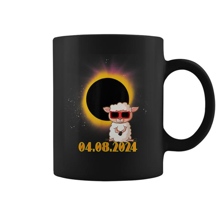 Solar Eclipse 2024 Sheep With Solar Eclipse Glasses Coffee Mug
