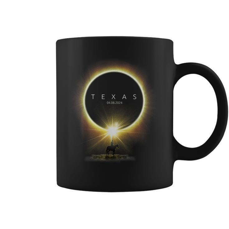 Solar Eclipse 2024 Totality Seen From Texas For Horse Lovers Coffee Mug