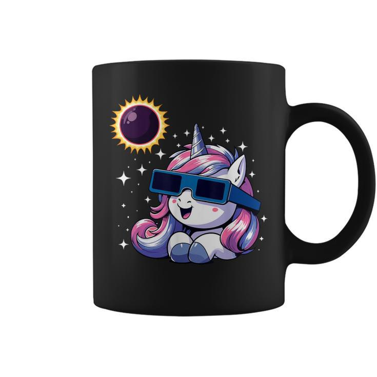 Solar Eclipse 2024 Unicorn Wearing Eclipse Glasses Coffee Mug
