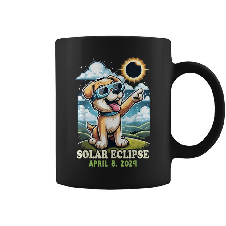 Solar Eclipse April 2024 Dog Wearing Solar Eclipse Glasses Coffee Mug