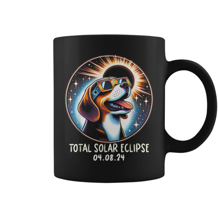 Solar Eclipse Beagle Wearing Glasses Pet April 8 2024 Coffee Mug