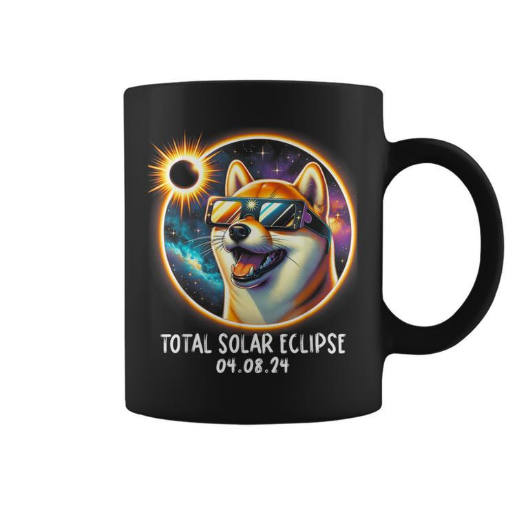 Solar Eclipse Shiba Inu Wearing Glasses Pet April 8 2024 Coffee Mug