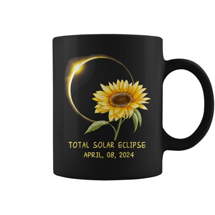 Solar Eclipse Sunflower April 8 2024 Coffee Mug