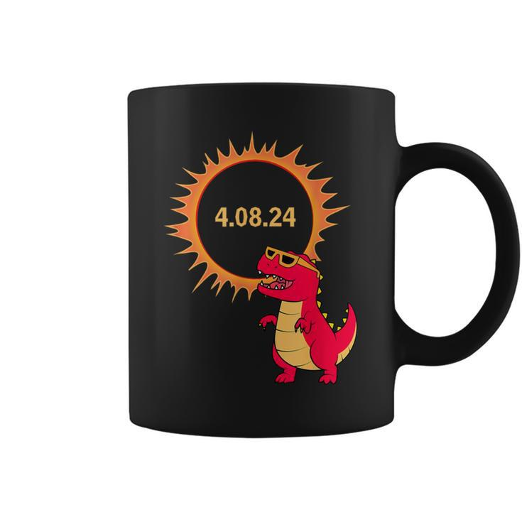 Solar Eclipse T Rex Dinosaur Solar Eclipse Glasses 2024 Coffee Mug