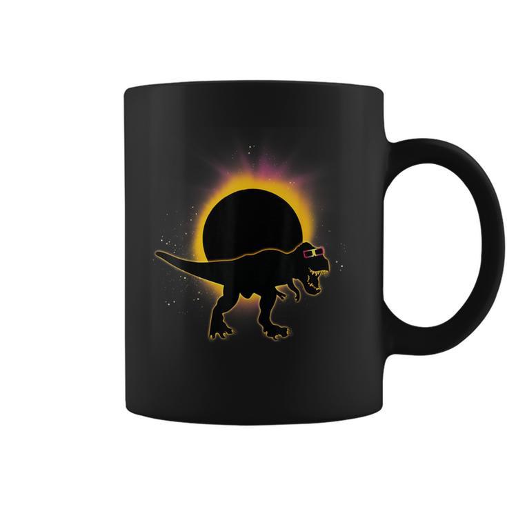 Solar Eclipse Trex Dinosaur Wearing Solar Eclipse Glasses Coffee Mug