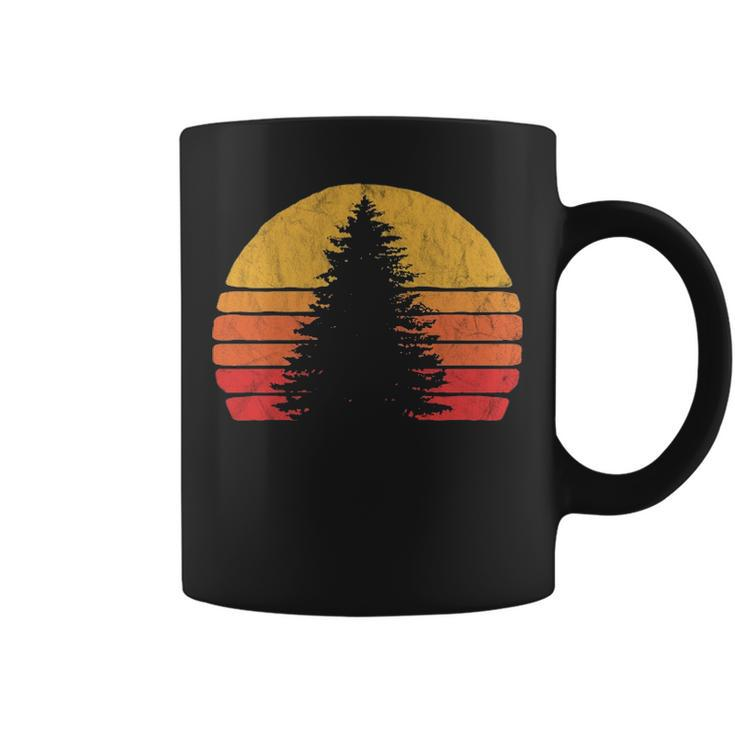 Solitary Pine Tree Sun  Vintage Retro Outdoor Graphic Pullover Coffee Mug