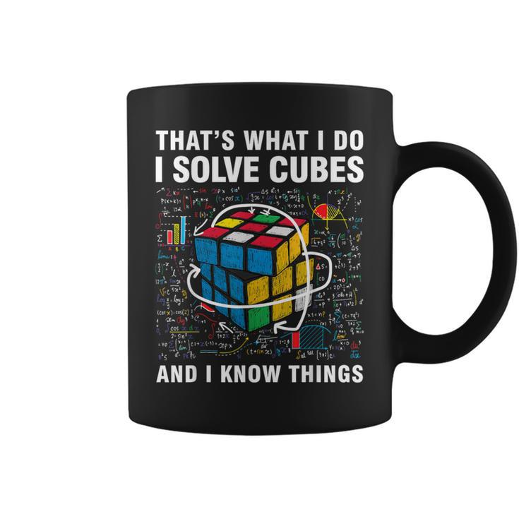 I Solve Cubes And I Know Things Speed Cubing Coffee Mug