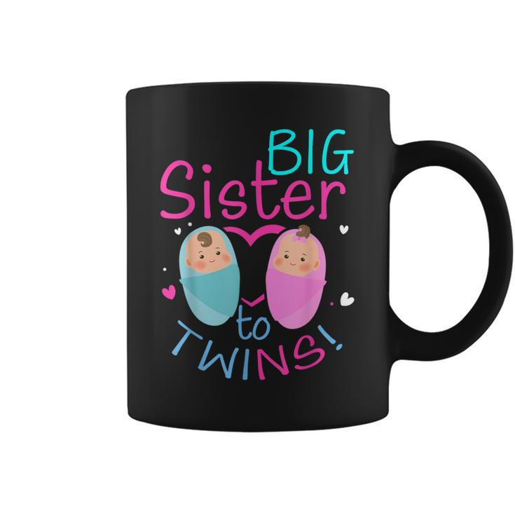 Soon To Be Big Sister To Twins Baby Boy Girl 2024 Reveal Coffee Mug
