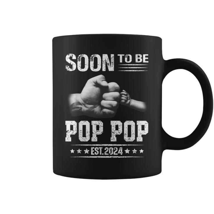 Soon To Be Pop Pop Est2024 Fathers Day New Dad Coffee Mug