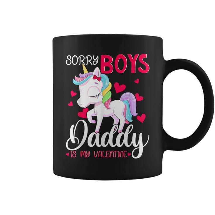 Sorry Boys Daddy Is My Valentine's Day Unicorn Coffee Mug