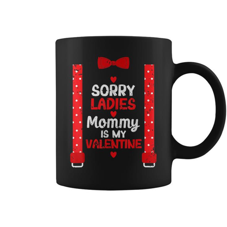 Sorry Ladies Mommy Is My Valentine Suspenders Bow Tie Coffee Mug