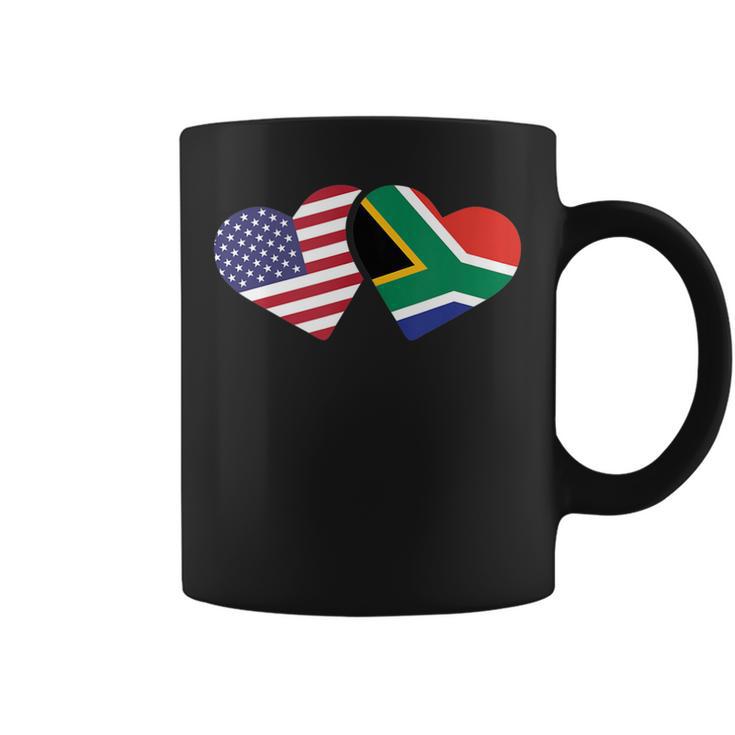 South Africa Usa Flag Heart South African American Coffee Mug