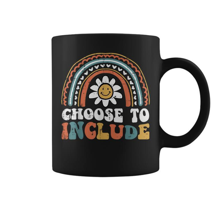 Sped Teacher Choose To Include Rainbow Retro Groovy Women Coffee Mug