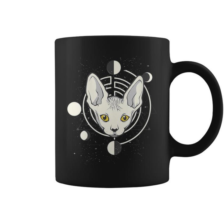 Sphynx Cat Moon Phase Gothic Coffee Mug