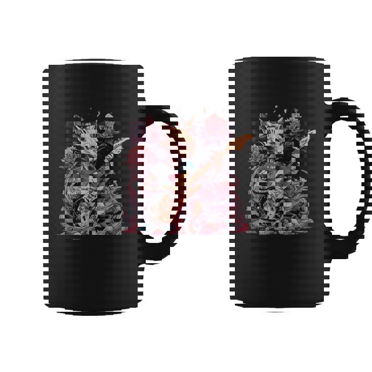 Sphynx Chat Jouant Guitare Électrique Rock Tasse