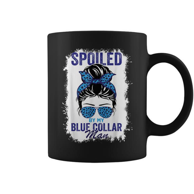 Spoiled By My Blue Collar Man Messy Bun Coffee Mug