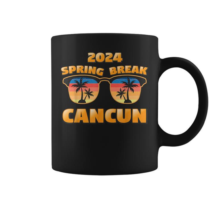 Spring Break Cancun 2024 Vintage Cool Sunglasses Men Coffee Mug