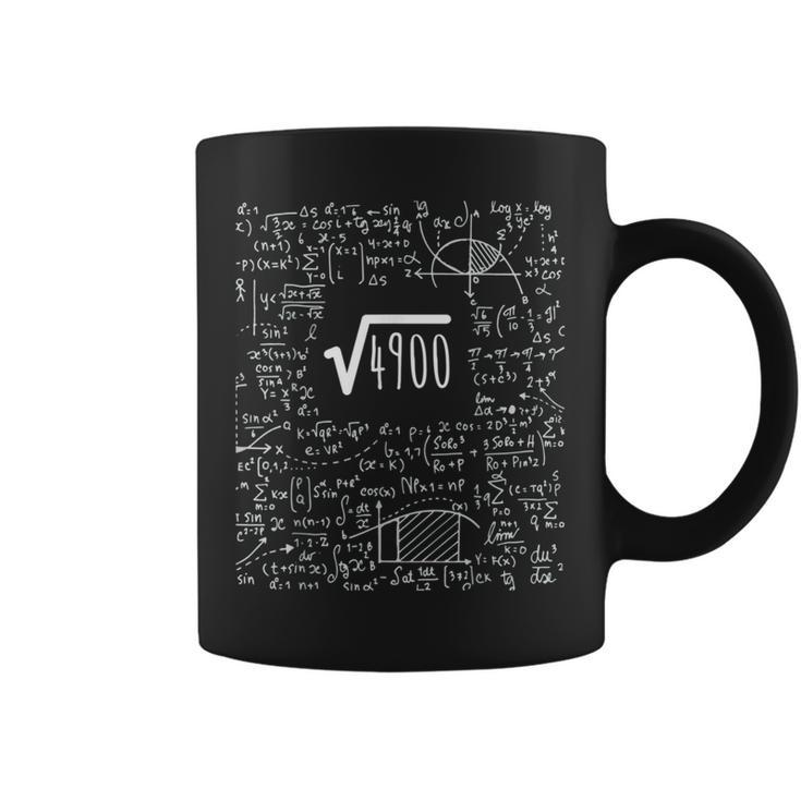 Square Root Of 4900 Birthday 70 Years Old Math Geek Coffee Mug