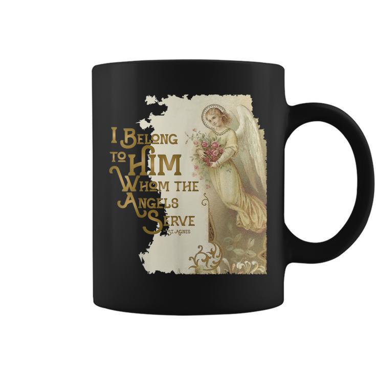 St Agnes Of Rome Whom The Angels Serve Vintage Catholic Coffee Mug