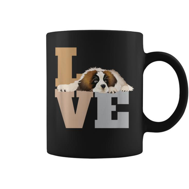 St Bernard Lazy Puppy Dog Slobbers On Word Love Coffee Mug