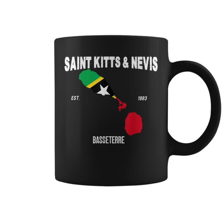 St Kitts & Nevis Flag Map Kittitian Nevisian National Day Coffee Mug