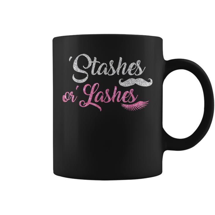 Stashes Or Lashes Baby Gender Shower Reveal T Coffee Mug