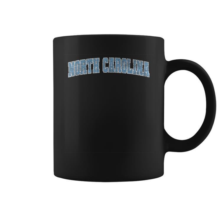 State Of North Carolina Varsity Style Faded Coffee Mug