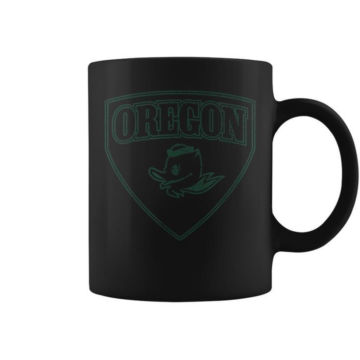 State Of Oregon Heroic Emblem Yellow Knockout Coffee Mug