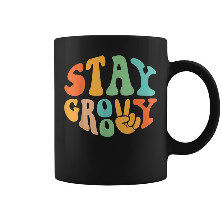 Stay Groovy Hippie Peace Sign Retro 60S 70S Women Coffee Mug