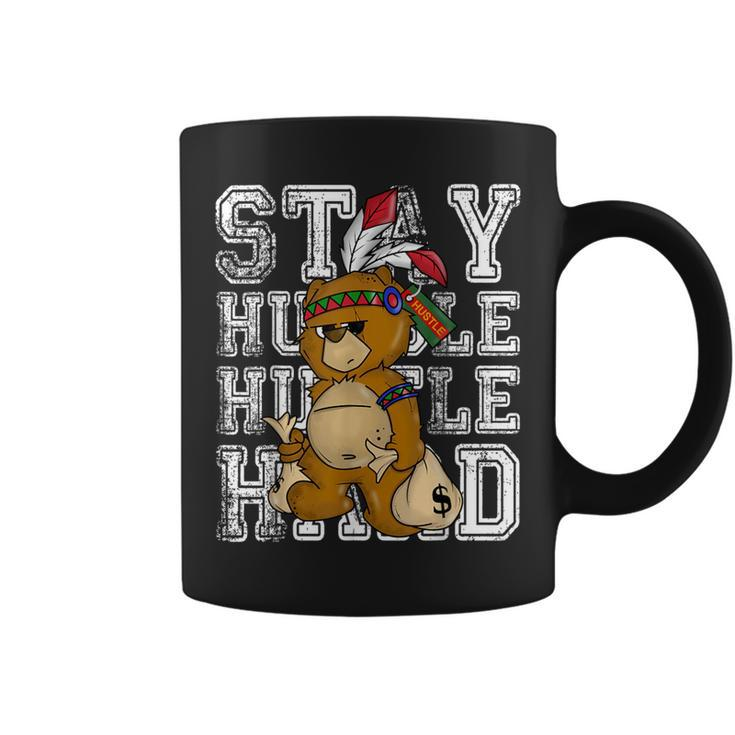 Stay Humble Hustle Hard Native American Bear Coffee Mug