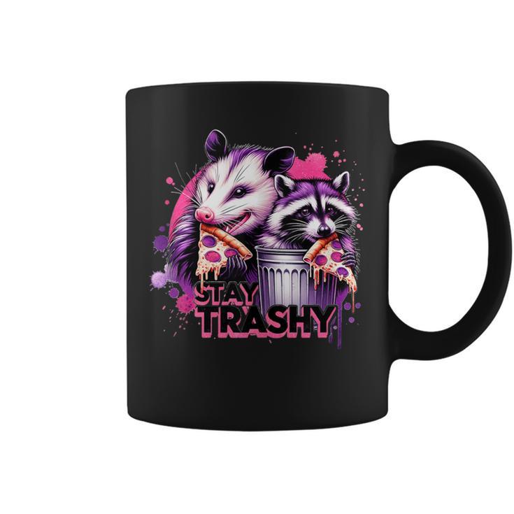 Stay Trashy Raccoon And Opossum Meme Sarcastic Coffee Mug