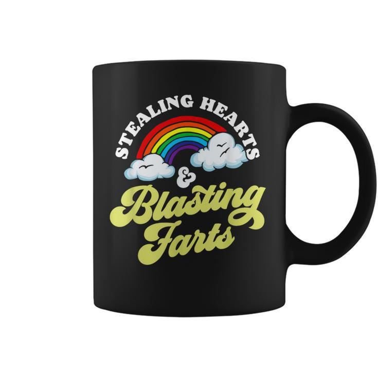 Stealing Hearts & Blasting Farts Rainbow Valentines Coffee Mug