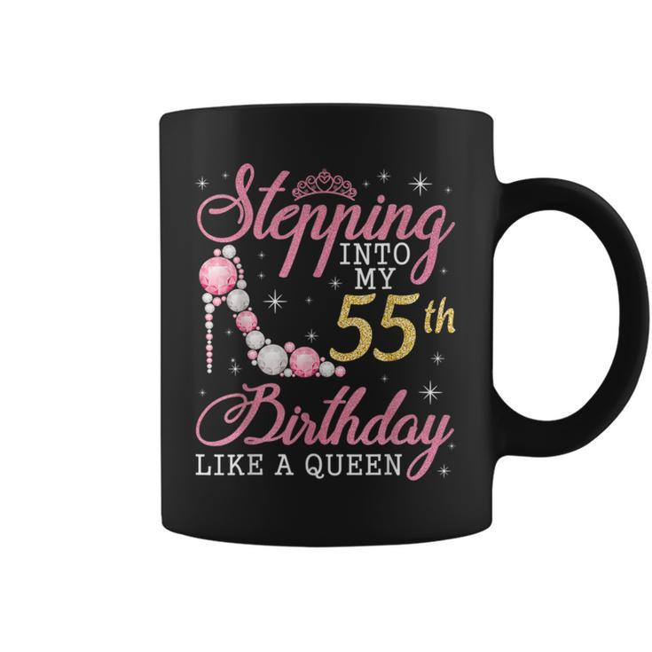 Stepping Into My 55Th Birthday Like A Boss Bday Women Coffee Mug