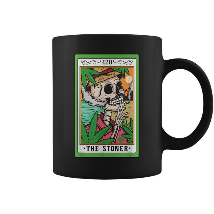 The Stoner Tarot Card Skeleton Cannabis Weed Lover Marijuana Coffee Mug