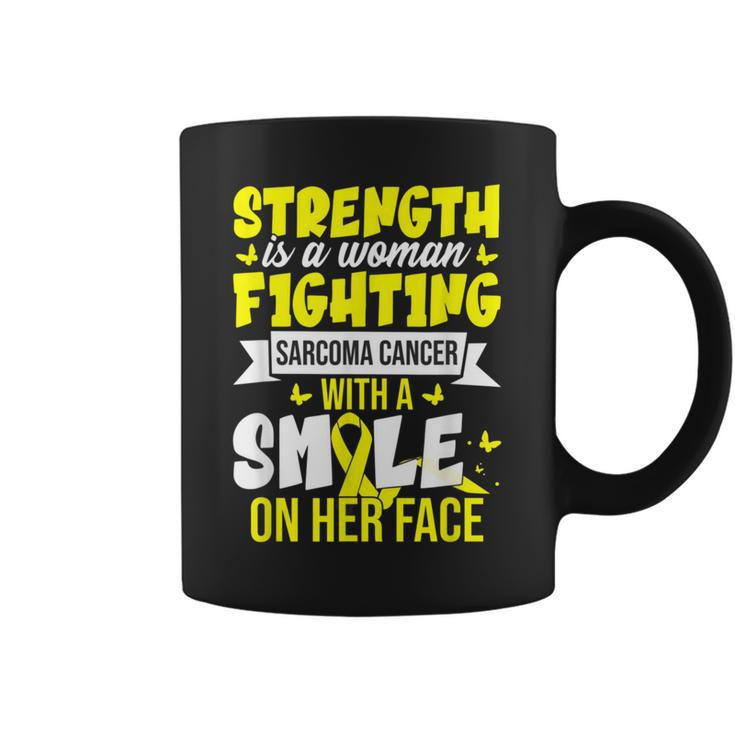 Strength Is A Woman Fighting Sarcoma Cancer Coffee Mug