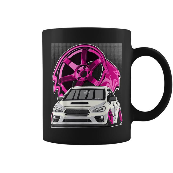 Subie Va Jdm Stance Car Wheel Boxer Motor Racing Graphic Coffee Mug