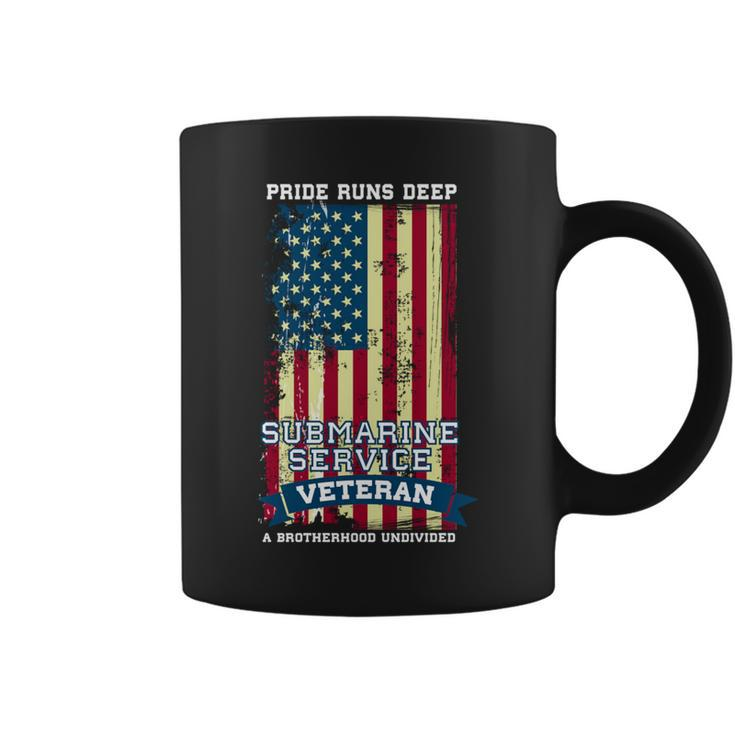 Submarine Service Veteran American Flag Coffee Mug