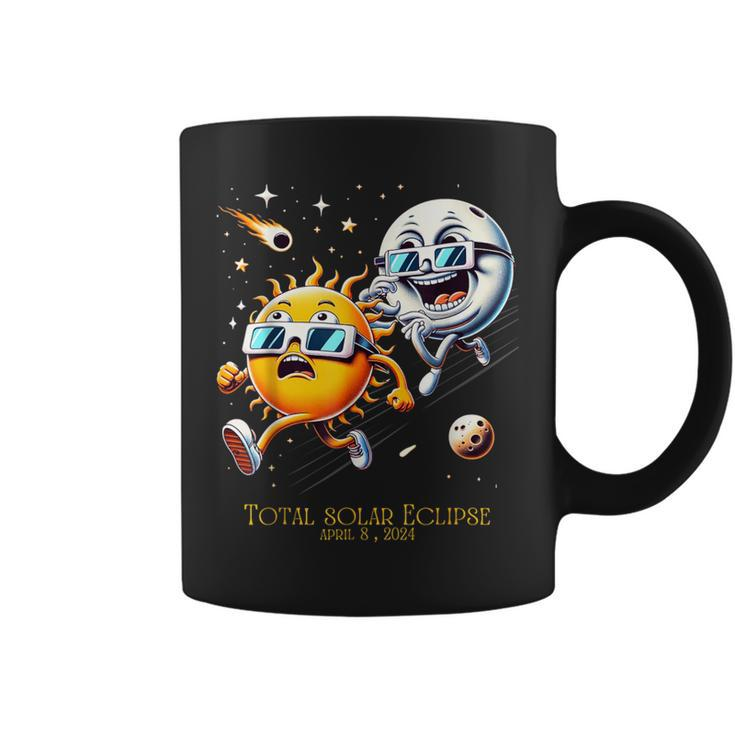 Sun Flees Moon Eclipse Chase Total Solar Eclipse 8-4-2024 Coffee Mug