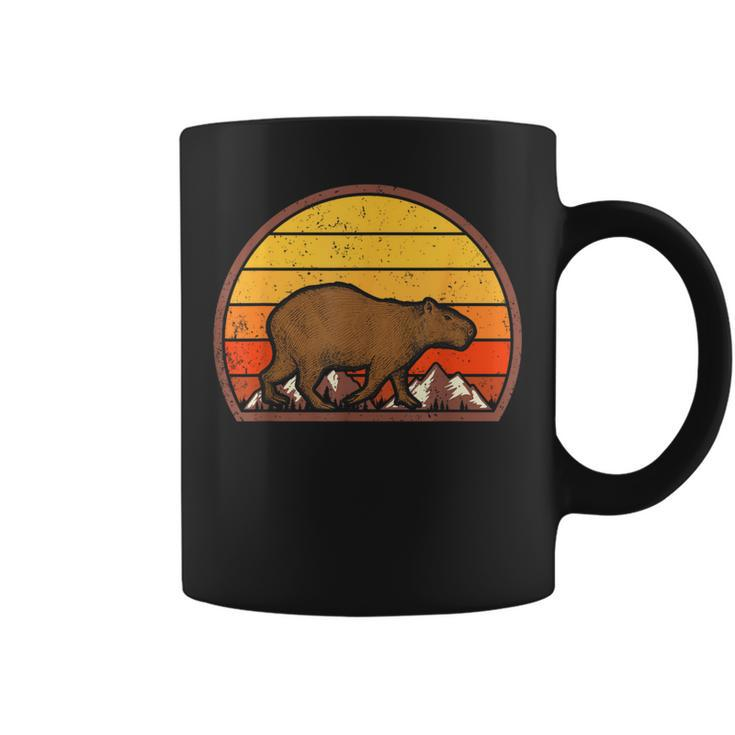 Sunset Capybara Lover Vintage Retro Capybara Coffee Mug