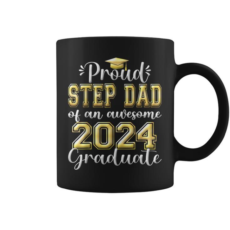 Super Proud Step Dad Of 2024 Graduate Awesome Family College Coffee Mug