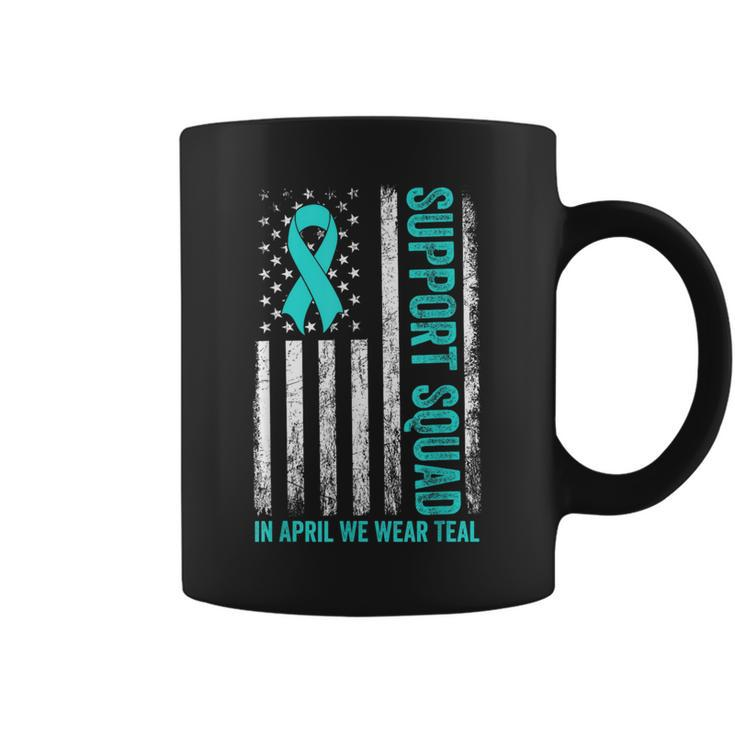 Support Squad American Flag Sexual Assault Awareness Month Coffee Mug