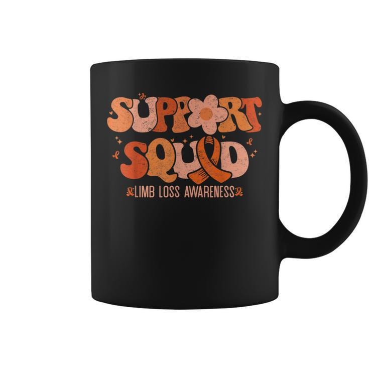Support Squad Limb Loss Awareness Orange Ribbon Groovy Coffee Mug