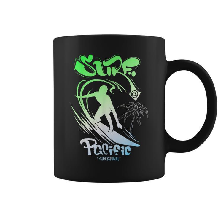 Surf Club West Waves Riders And Ocean Surfers Beach Coffee Mug