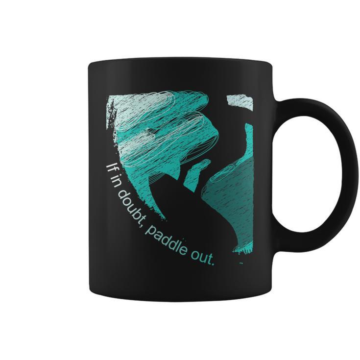 Surfers Blue Tube Wave-Rider Pencil Sketch Coffee Mug