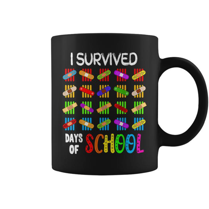 I Survived 100 Days Of School Teacher & Kids Band Aid Coffee Mug