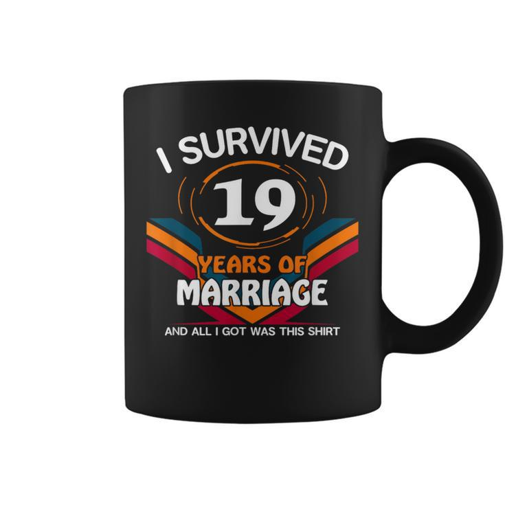 I Survived 19 Years Of Marriage 19Th Wedding Anniversary Coffee Mug