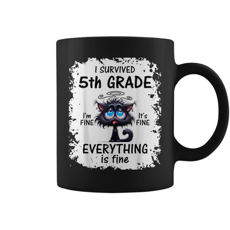 I Survived 5Th Grade I'm Fine It's Fine Everything Is Fine Coffee Mug