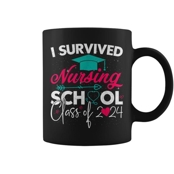I Survived Nursing School Class Of 2024 Nurse Graduation Coffee Mug