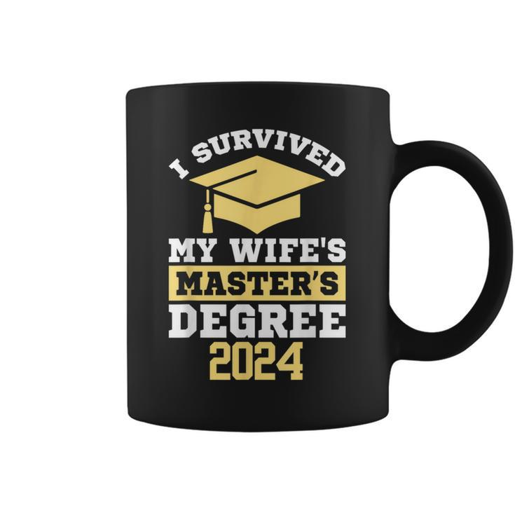 I Survived My Wife's Masters Degree Graduation Class Of 2024 Coffee Mug